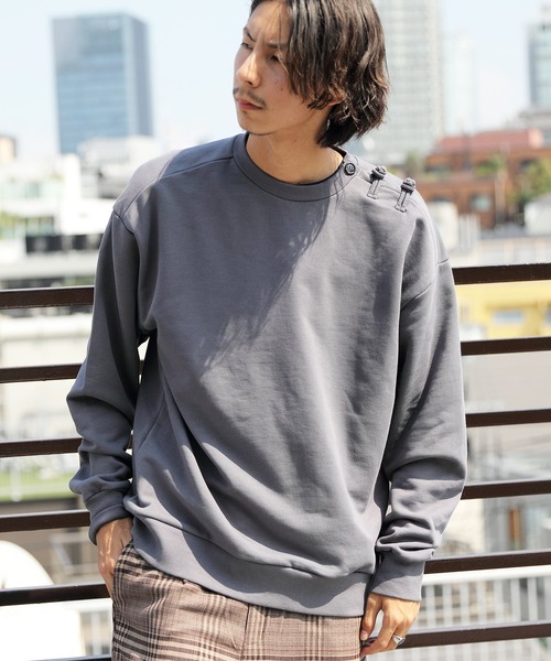 8(eight)(エイト)の「チャイニーズスウェット(スウェット・メンズ・オフホワイト/グレイッシュブルー/チャコールグレー・MEDIUM/LARGE)」の2枚目の写真