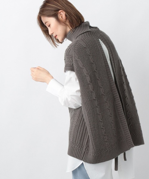 A part by（アパートバイ）の「5GAcWケーブルベスト　237121（ベスト・レディース・アイボリー/ブラック/チャコールグレー・FREE）」の18枚目の写真