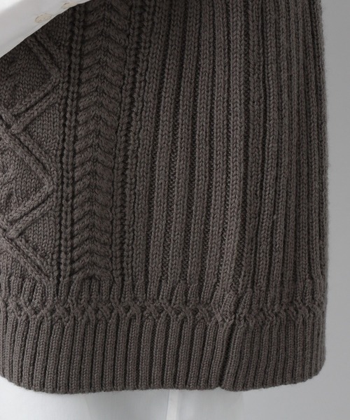 A part by（アパートバイ）の「5GAcWケーブルベスト　237121（ベスト・レディース・アイボリー/ブラック/チャコールグレー・FREE）」の19枚目の写真