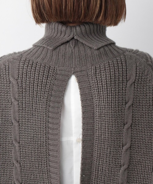 A part by（アパートバイ）の「5GAcWケーブルベスト　237121（ベスト・レディース・アイボリー/ブラック/チャコールグレー・FREE）」の7枚目の写真