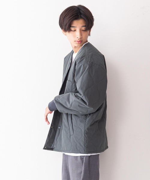 BEN DAVIS（ベンデイビス）の「【BEN DAVIS/ベンデイビス】ノーカラーミリタリー中綿キルトジャケット（ミリタリージャケット・メンズ・ブラック/カーキ・SMALL/MEDIUM/LARGE/X-LARGE）」の5枚目の写真