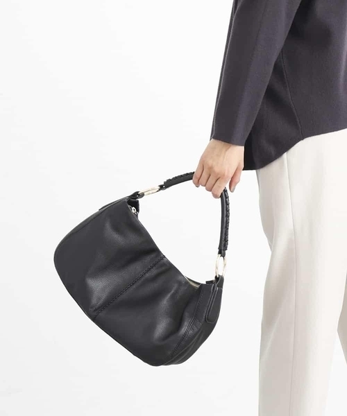 MK MICHEL KLEIN（エムケーミッシェルクラン）の「【2WAY】リアルレザーステッチデザイントートバッグ（トートバッグ・レディース・ブラック/ベージュ・00）」の2枚目の写真