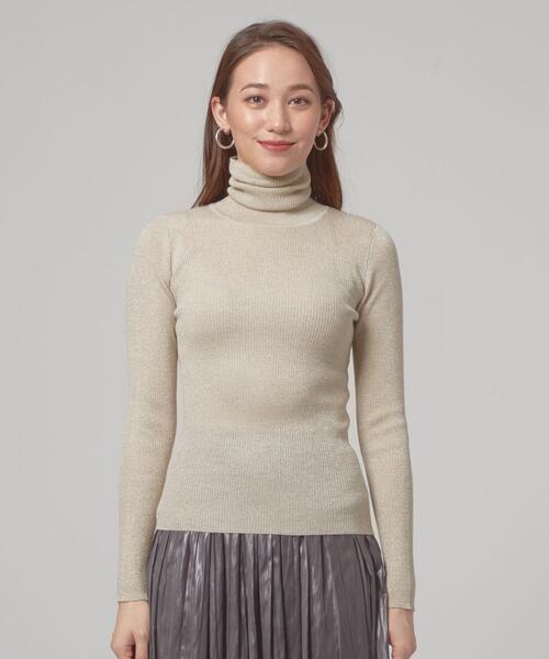 closet story(クローゼットストーリー)の「<closet story>ベーシック リブ ラメ タートルネック ニット -ウォッシャブル-(ニット/セーター・レディース・ブラック/ネイビー/ナチュラル・FREE)」の8枚目の写真