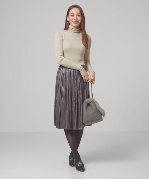 closet story(クローゼットストーリー)の「<closet story>ベーシック リブ ラメ タートルネック ニット -ウォッシャブル-(ニット/セーター・レディース・ブラック/ネイビー/ナチュラル・FREE)」の10枚目の写真