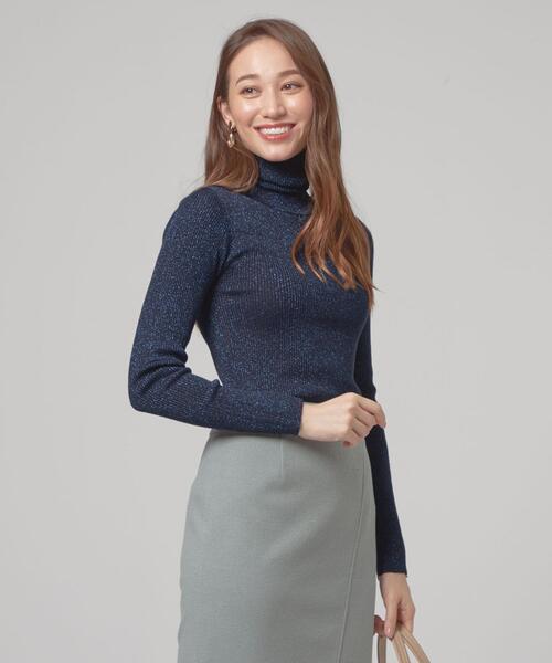 closet story(クローゼットストーリー)の「<closet story>ベーシック リブ ラメ タートルネック ニット -ウォッシャブル-(ニット/セーター・レディース・ブラック/ネイビー/ナチュラル・FREE)」の14枚目の写真