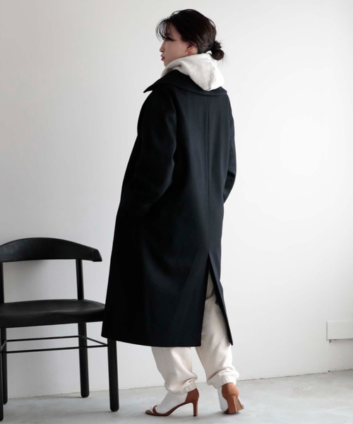 Doux archives（ドゥアルシーヴ）の「ＳＵＰＥＲ１００ビーバー　ＢＩＧチェスターコート（チェスターコート・レディース・ブラック/ブラウン・MEDIUM）」の7枚目の写真