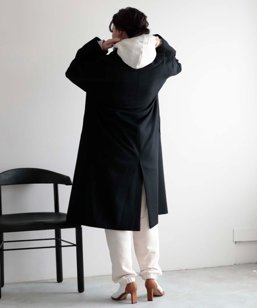 Doux archives（ドゥアルシーヴ）の「ＳＵＰＥＲ１００ビーバー　ＢＩＧチェスターコート（チェスターコート・レディース・ブラック/ブラウン・MEDIUM）」の11枚目の写真