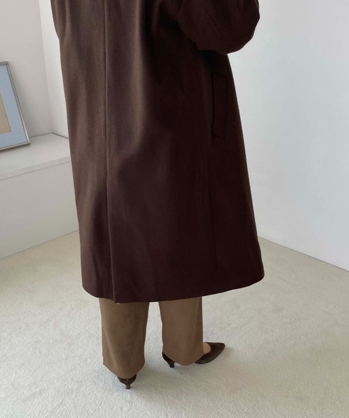 Doux archives（ドゥアルシーヴ）の「ＳＵＰＥＲ１００ビーバー　ＢＩＧチェスターコート（チェスターコート・レディース・ブラック/ブラウン・MEDIUM）」の6枚目の写真