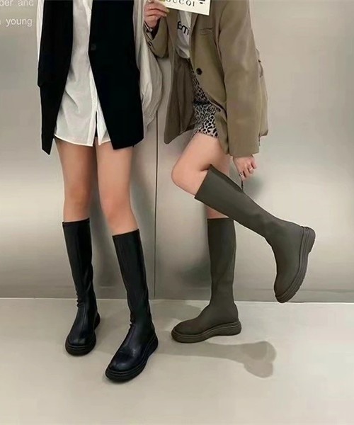 SUGAR BISKET（シュガービスケット）の「フェイクレザーロングブーツ（ブーツ・レディース・ホワイト/ブラック/キャメル/スミクロ・38/39/35/36/37/40）」の10枚目の写真