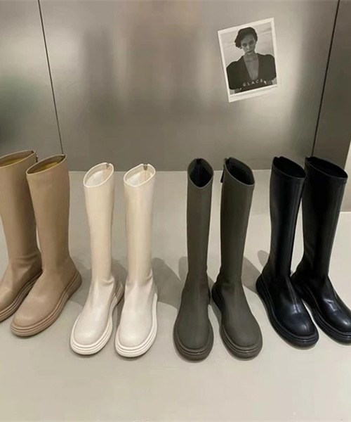 SUGAR BISKET（シュガービスケット）の「フェイクレザーロングブーツ（ブーツ・レディース・ホワイト/ブラック/キャメル/スミクロ・38/39/35/36/37/40）」の8枚目の写真