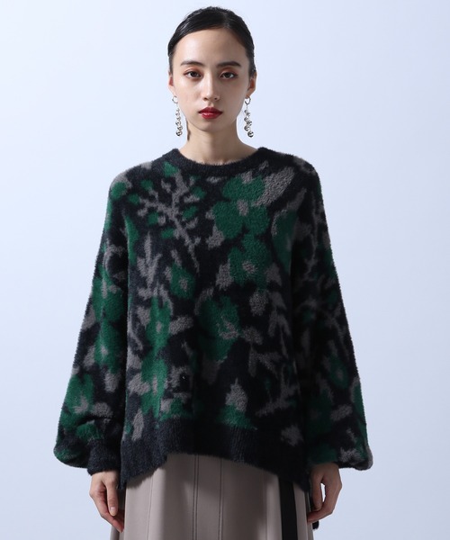 HARE（ハレ）の「ボリュームスリーブシャギーガラニット(HARE)（ニット/セーター・レディース・ホワイト/ブラック・FREE）」の16枚目の写真