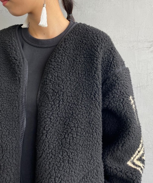 PENDLETON（ペンドルトン）の「[PENDLETON/ペンドルトン] ネイティブ柄 ボアフリースジップカーディガン（ブルゾン・レディース・アイボリー/ブラック/キャメル・F）」の21枚目の写真