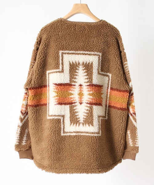 PENDLETON（ペンドルトン）の「[PENDLETON/ペンドルトン] ネイティブ柄 ボアフリースジップカーディガン（ブルゾン・レディース・アイボリー/ブラック/キャメル・F）」の12枚目の写真