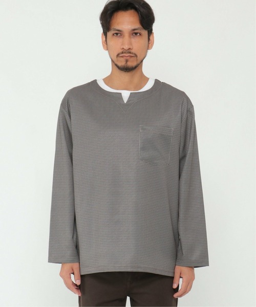 ikka（イッカ）の「キーネックシャツTアンサンブル（シャツ/ブラウス・メンズ・ネイビー/オリーブ/その他1・L/M/XL/S）」の5枚目の写真