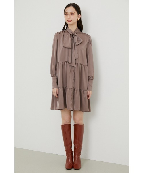 rienda(リエンダ)の「ボウタイティアードシャツワンピース(シャツワンピース・レディース・ライトグリーン/ダークパープル/ブラウン系その他・SMALL/MEDIUM)」の20枚目の写真