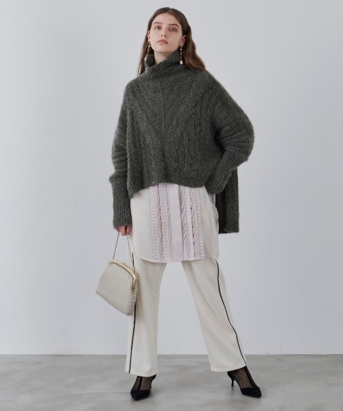 LA BELLE ETUDE(ラベルエチュード)の「ウエストフリル配色ラインスウェットパンツ(スウェットパンツ・レディース・ホワイト/チャコールグレー・S/M)」の17枚目の写真