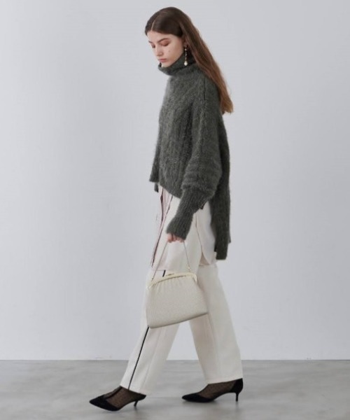 LA BELLE ETUDE(ラベルエチュード)の「ウエストフリル配色ラインスウェットパンツ(スウェットパンツ・レディース・ホワイト/チャコールグレー・S/M)」の9枚目の写真