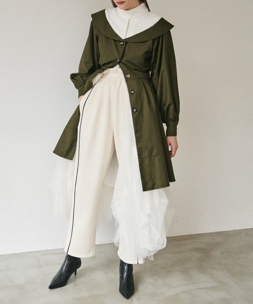 LA BELLE ETUDE(ラベルエチュード)の「ウエストフリル配色ラインスウェットパンツ(スウェットパンツ・レディース・ホワイト/チャコールグレー・S/M)」の19枚目の写真