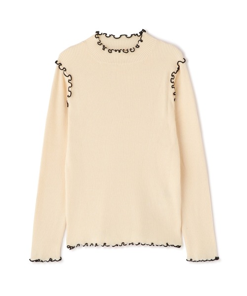 N.（N. Natural Beauty Basic）（エヌエヌナチュラルビューティーベーシック）の「◆メロウリブニット（ニット/セーター・レディース・オフホワイト/ブラック/サーモンピンク・MEDIUM）」の13枚目の写真