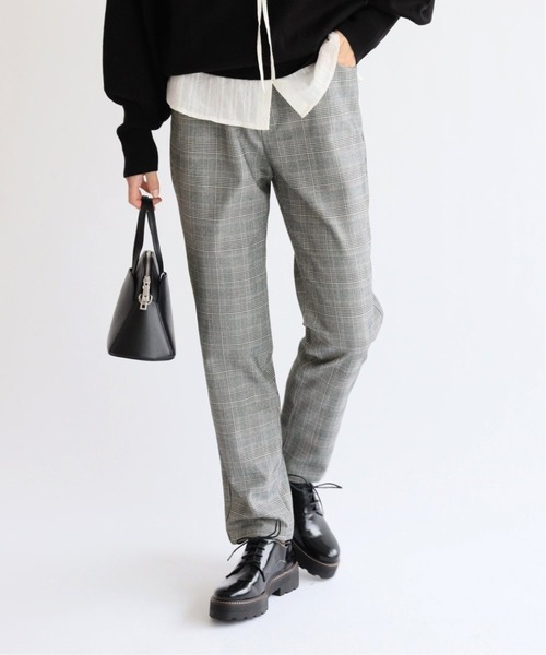 JOURNAL STANDARD relume(ジャーナルスタンダード レリューム)の「チェックイージースキニーパンツ◆(その他パンツ・レディース・ベージュ/グレー・38/36)」の1枚目の写真
