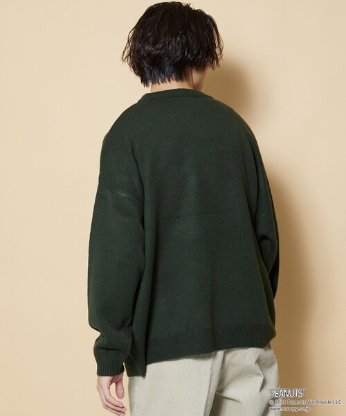 FREAK'S STORE（フリークスストア）の「WEBオリジナル PEANUTS/ピーナッツ 別注 ビッグシルエット ジャガードニット/チャーリー・ブラウン（ニット/セーター・メンズ・ブラウン/グリーン/イエロー/ブルー・SMALL/LARGE/MEDIUM）」の8枚目の写真