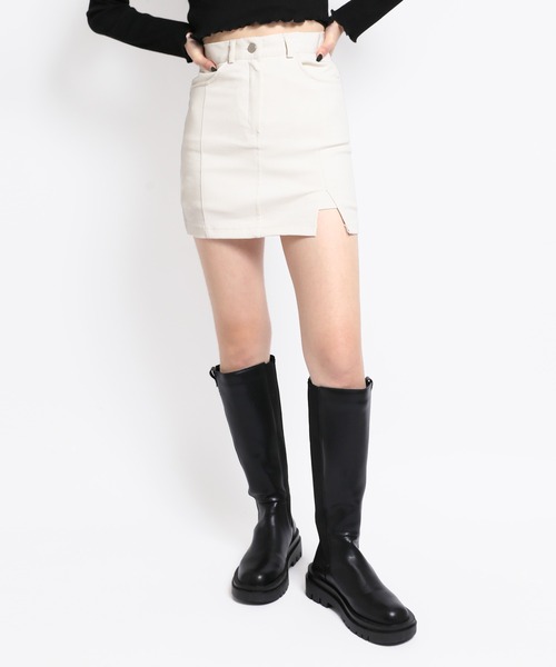 WC（ダブル シー）の「タイトスリットスカパン（スカート・レディース・ブラック/アイボリー・FREE）」の5枚目の写真