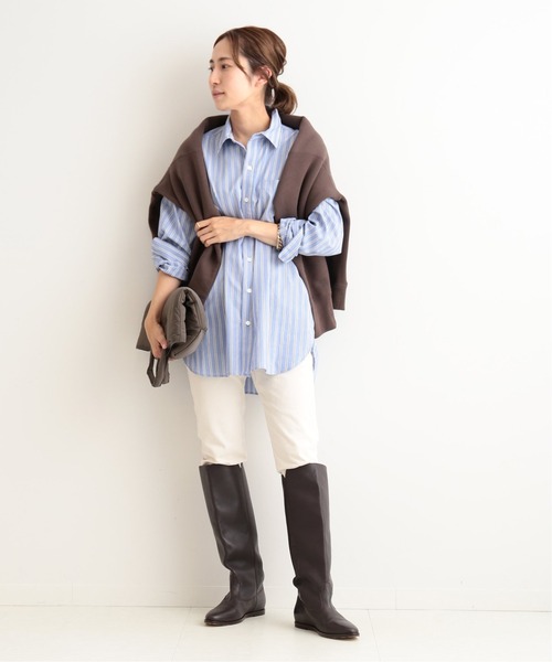 FRAMeWORK(フレームワーク)の「コットンレギュラーシャツ◆(シャツ/ブラウス・レディース・ブルー/ブルー系その他/ネイビー/ブラック・FREE)」の12枚目の写真