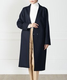 【WEB限定】super110'sカラーレスコート 通勤 ノーカラー