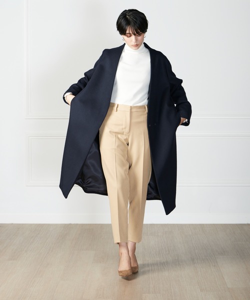INED CLARO(イネドクラロ)の「【WEB限定】super110'sカラーレスコート 通勤 ノーカラー(ノーカラーコート・レディース・ライトホワイト/ネイビー・11号/9号/7号)」の21枚目の写真