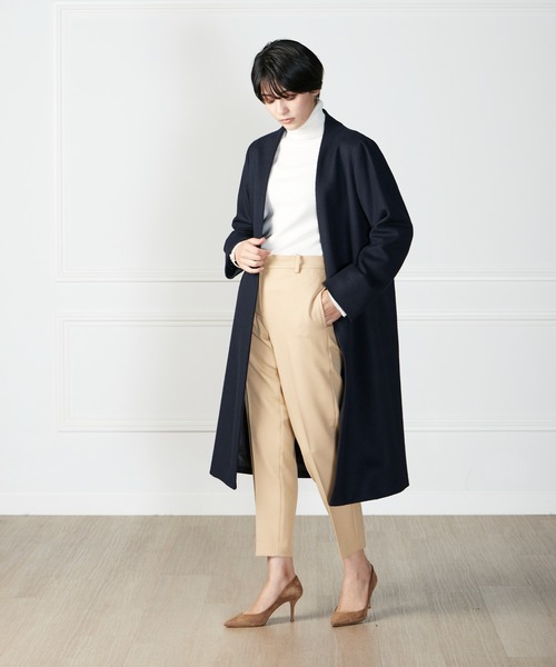 INED CLARO(イネドクラロ)の「【WEB限定】super110'sカラーレスコート 通勤 ノーカラー(ノーカラーコート・レディース・ライトホワイト/ネイビー・11号/9号/7号)」の17枚目の写真
