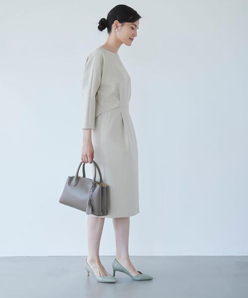 【新品タグ付】グリーンレーベルリラクシング　ダブルクロス Vネック　ワンピース green label relaxing（グリーンレーベルリラクシング）の