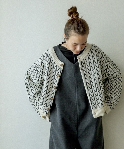 PUAL CE CIN（ピュアルセシン）の「ジャガード２WAYニット（カーディガン/ボレロ・レディース・その他1/その他2・FREE）」の2枚目の写真