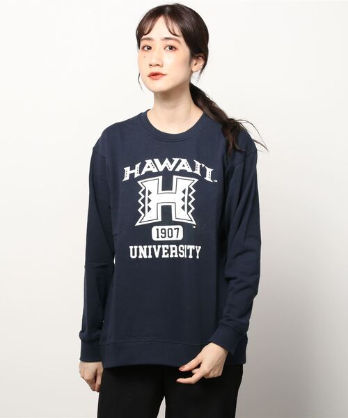 Hula Lani(フララニ)の「HULALANI/フララニ スウェット 221HU2TR018MU(スウェット・レディース・ホワイト/グリーン/ネイビー・L/M)」の3枚目の写真