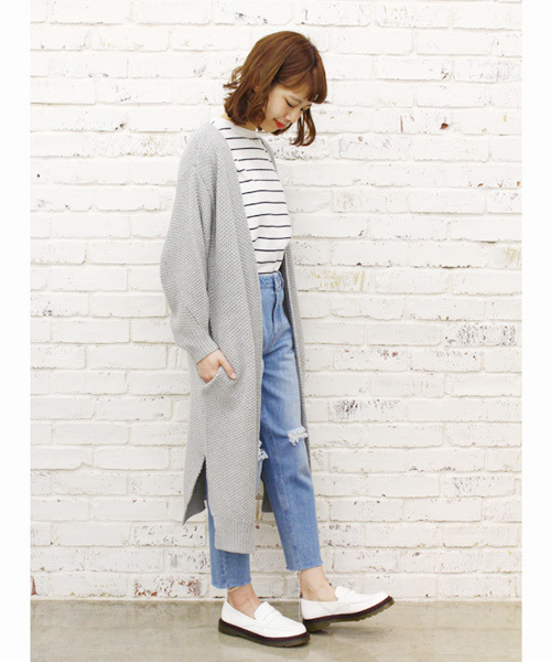 Kastane（カスタネ）の「【Kastane】カノコロングカーディガン（カーディガン/ボレロ・レディース・オフホワイト/グレー/ベージュ・FREE）」の2枚目の写真