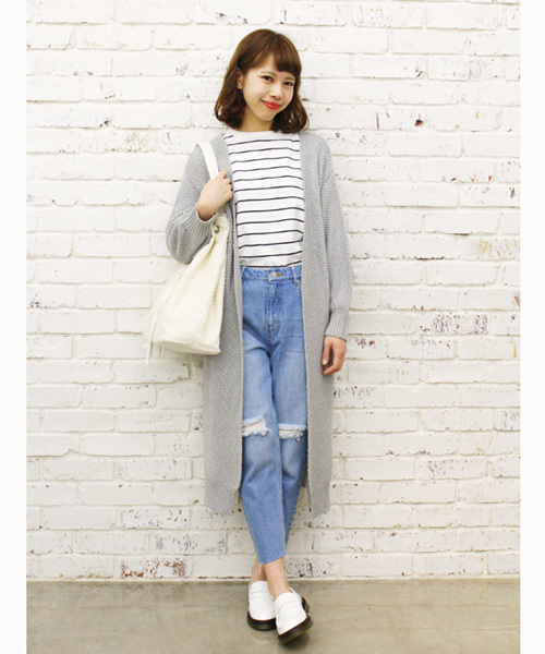 Kastane（カスタネ）の「【Kastane】カノコロングカーディガン（カーディガン/ボレロ・レディース・オフホワイト/グレー/ベージュ・FREE）」の5枚目の写真