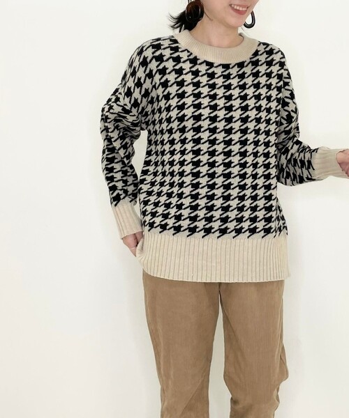 SHOO・LA・RUE（シューラルー）の「◆ざっくりもちもち柄ニット（ニット/セーター・レディース・アイボリー系1/ブラウン系その他3/アイボリー系3/キャメル・00）」の9枚目の写真