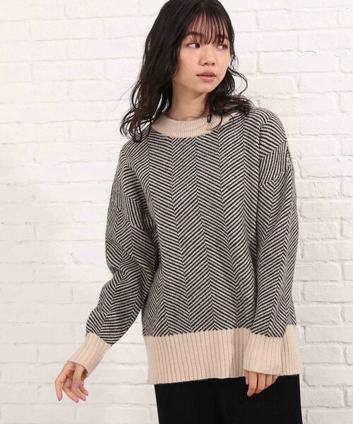 SHOO・LA・RUE（シューラルー）の「◆ざっくりもちもち柄ニット（ニット/セーター・レディース・アイボリー系1/ブラウン系その他3/アイボリー系3/キャメル・00）」の7枚目の写真