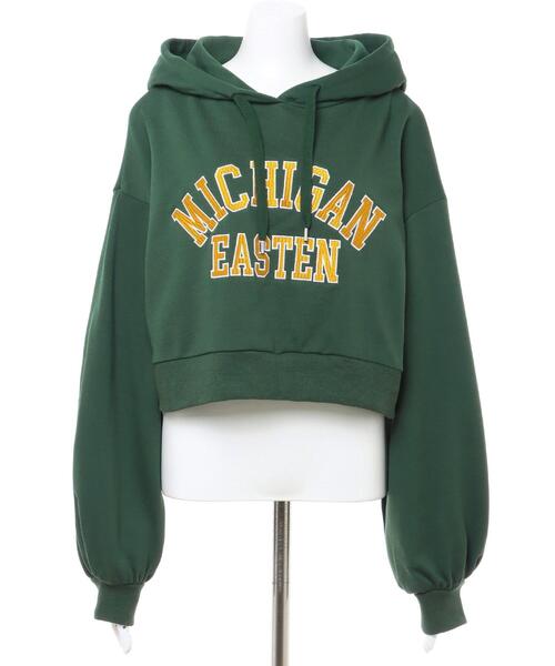 INGNI（イング）の「カレッジ／ロゴクロップドパーカー（Tシャツ/カットソー・レディース・ネイビー/オフホワイト/グリーン/オートミール/ピンク・M）」の12枚目の写真