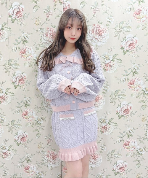 Swankiss（スワンキス）の「WS bycolor cabele knitup（ワンピース・レディース・ホワイト/ラベンダー/ブラック・FREE）」の3枚目の写真