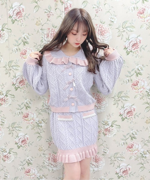 Swankiss（スワンキス）の「WS bycolor cabele knitup（ワンピース・レディース・ホワイト/ラベンダー/ブラック・FREE）」の10枚目の写真