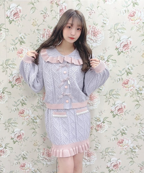 Swankiss（スワンキス）の「WS bycolor cabele knitup（ワンピース・レディース・ホワイト/ラベンダー/ブラック・FREE）」の11枚目の写真