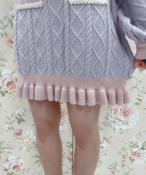 Swankiss（スワンキス）の「WS bycolor cabele knitup（ワンピース・レディース・ホワイト/ラベンダー/ブラック・FREE）」の15枚目の写真