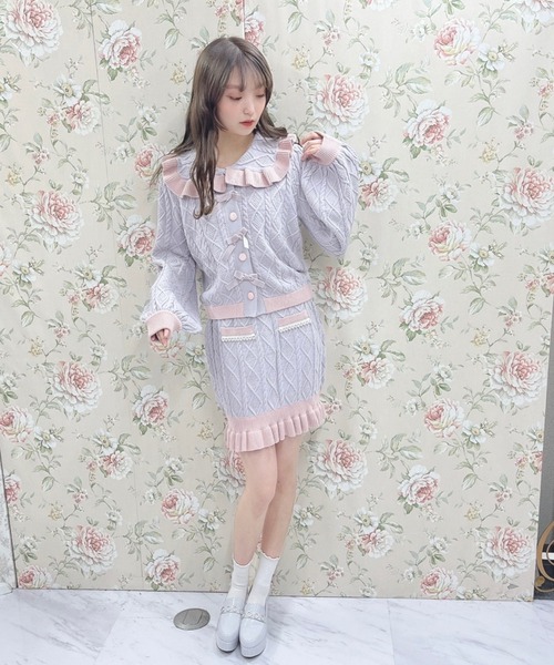 Swankiss（スワンキス）の「WS bycolor cabele knitup（ワンピース・レディース・ホワイト/ラベンダー/ブラック・FREE）」の20枚目の写真