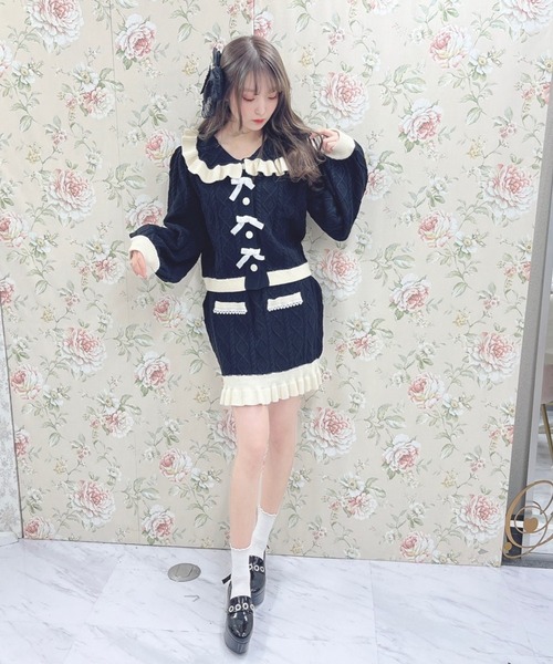 Swankiss（スワンキス）の「WS bycolor cabele knitup（ワンピース・レディース・ホワイト/ラベンダー/ブラック・FREE）」の6枚目の写真