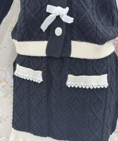 Swankiss（スワンキス）の「WS bycolor cabele knitup（ワンピース・レディース・ホワイト/ラベンダー/ブラック・FREE）」の7枚目の写真