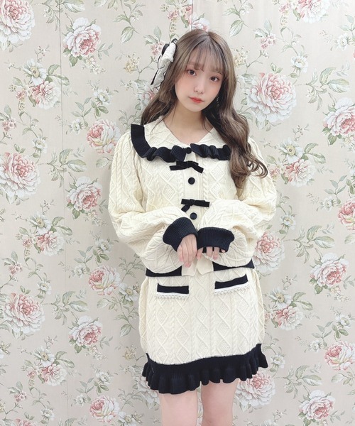 Swankiss（スワンキス）の「WS bycolor cabele knitup（ワンピース・レディース・ホワイト/ラベンダー/ブラック・FREE）」の21枚目の写真