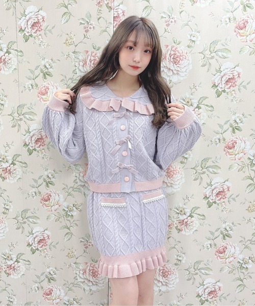 Swankiss（スワンキス）の「WS bycolor cabele knitup（ワンピース・レディース・ホワイト/ラベンダー/ブラック・FREE）」の19枚目の写真