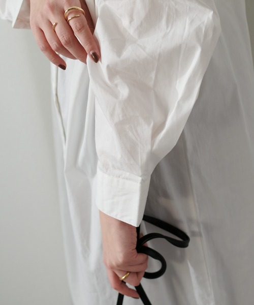 DISCOAT(ディスコート)の「【WEB限定】ピンタック肩タックワンピース(シャツワンピース・レディース・ホワイト/ブラック・FREE)」の11枚目の写真