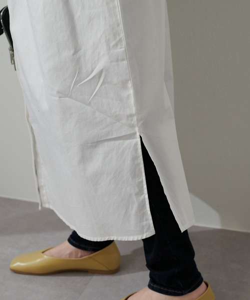 DISCOAT(ディスコート)の「【WEB限定】ピンタック肩タックワンピース(シャツワンピース・レディース・ホワイト/ブラック・FREE)」の13枚目の写真