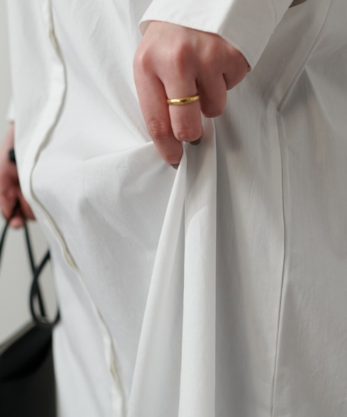 DISCOAT(ディスコート)の「【WEB限定】ピンタック肩タックワンピース(シャツワンピース・レディース・ホワイト/ブラック・FREE)」の14枚目の写真